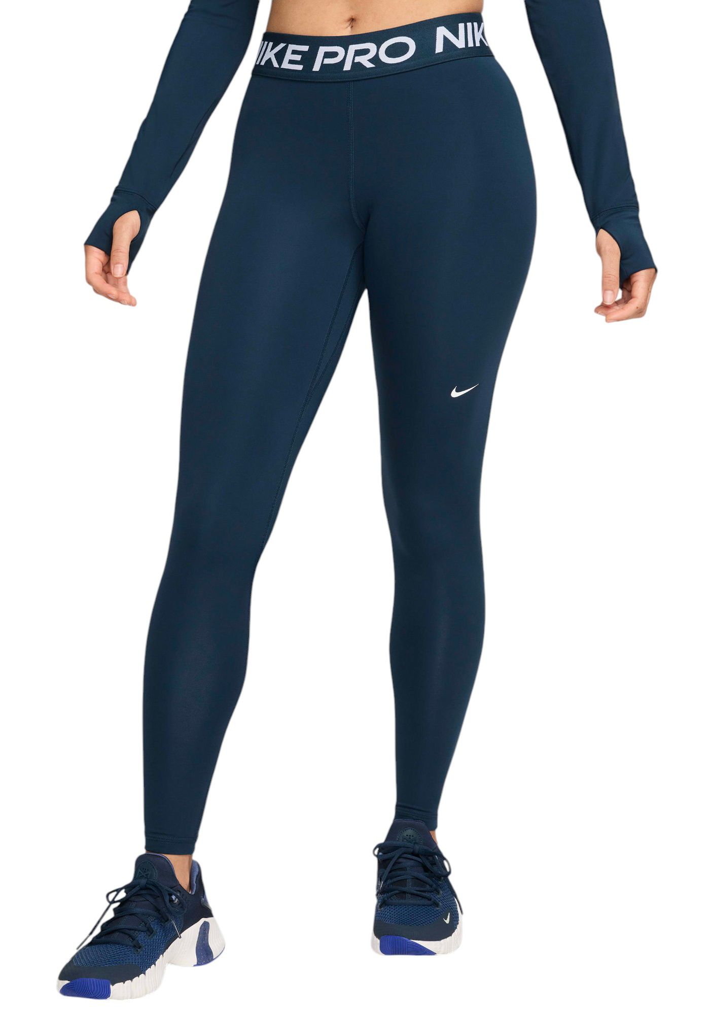 Nike Women s Pro Mid Rise Mesh Paneled Leggings