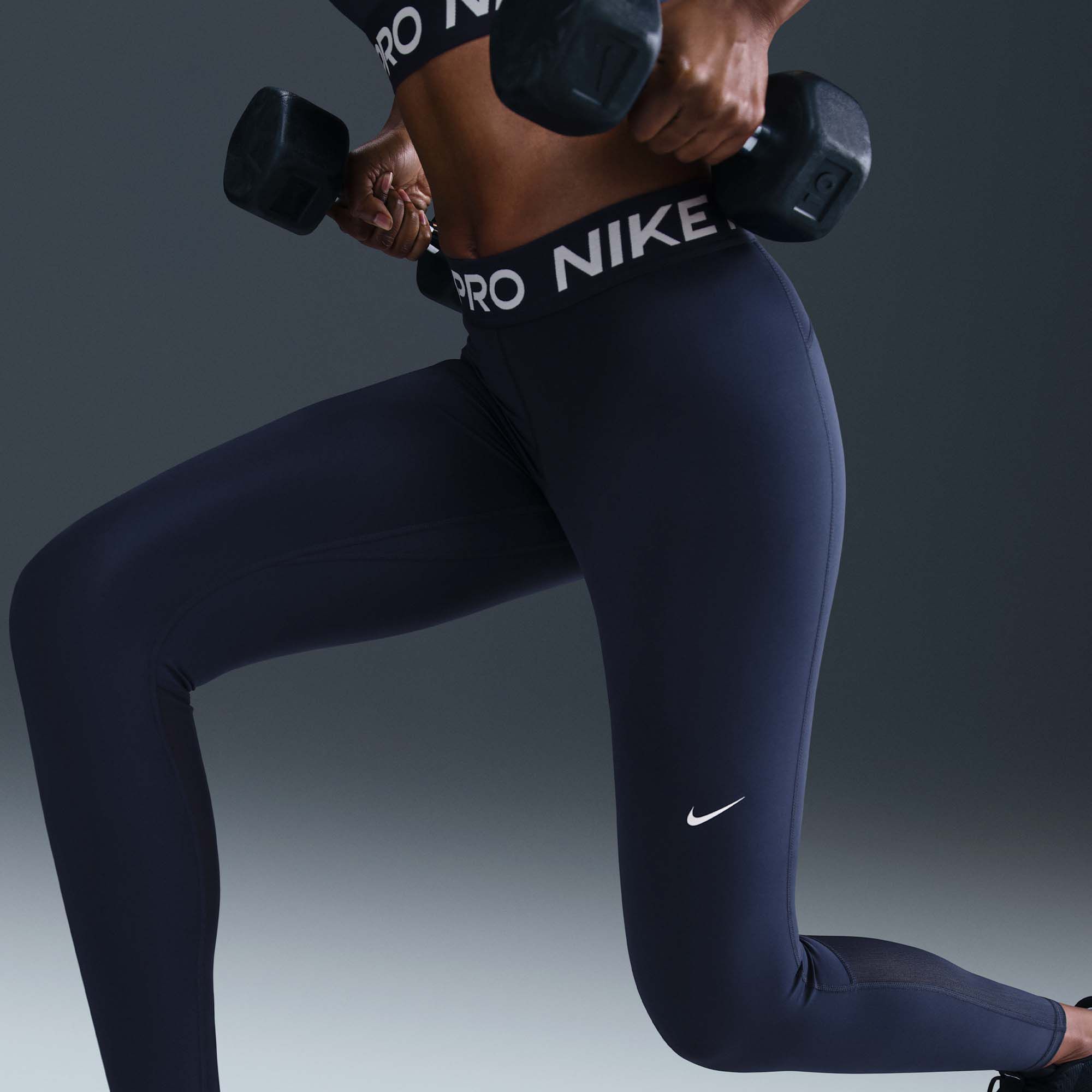 Nike Women's Pro Mid-Rise Mesh-Paneled Leggings product image