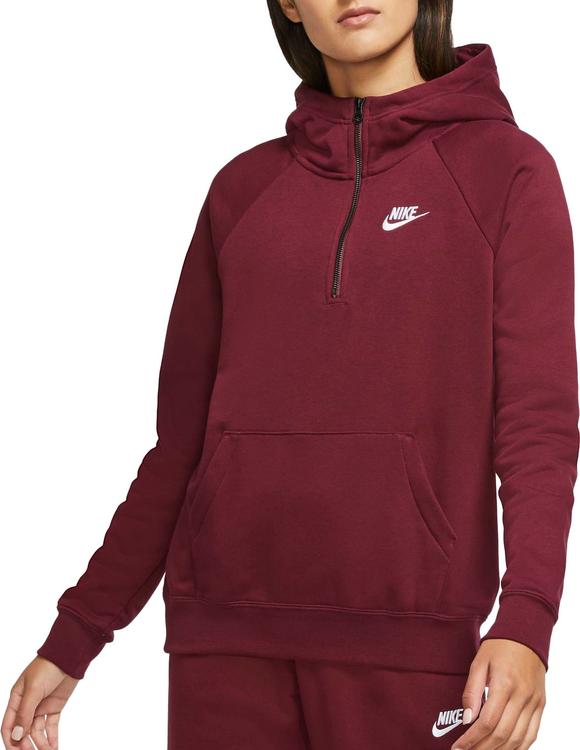 red nike zip up jacket women's