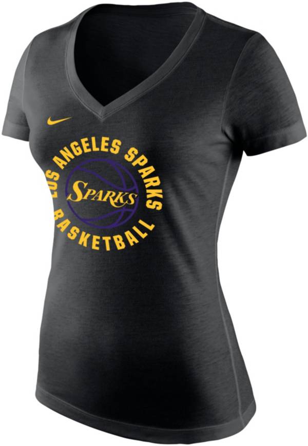 Nike Women's Los Angeles Sparks Tri-Blend V-Neck Black T-Shirt product image