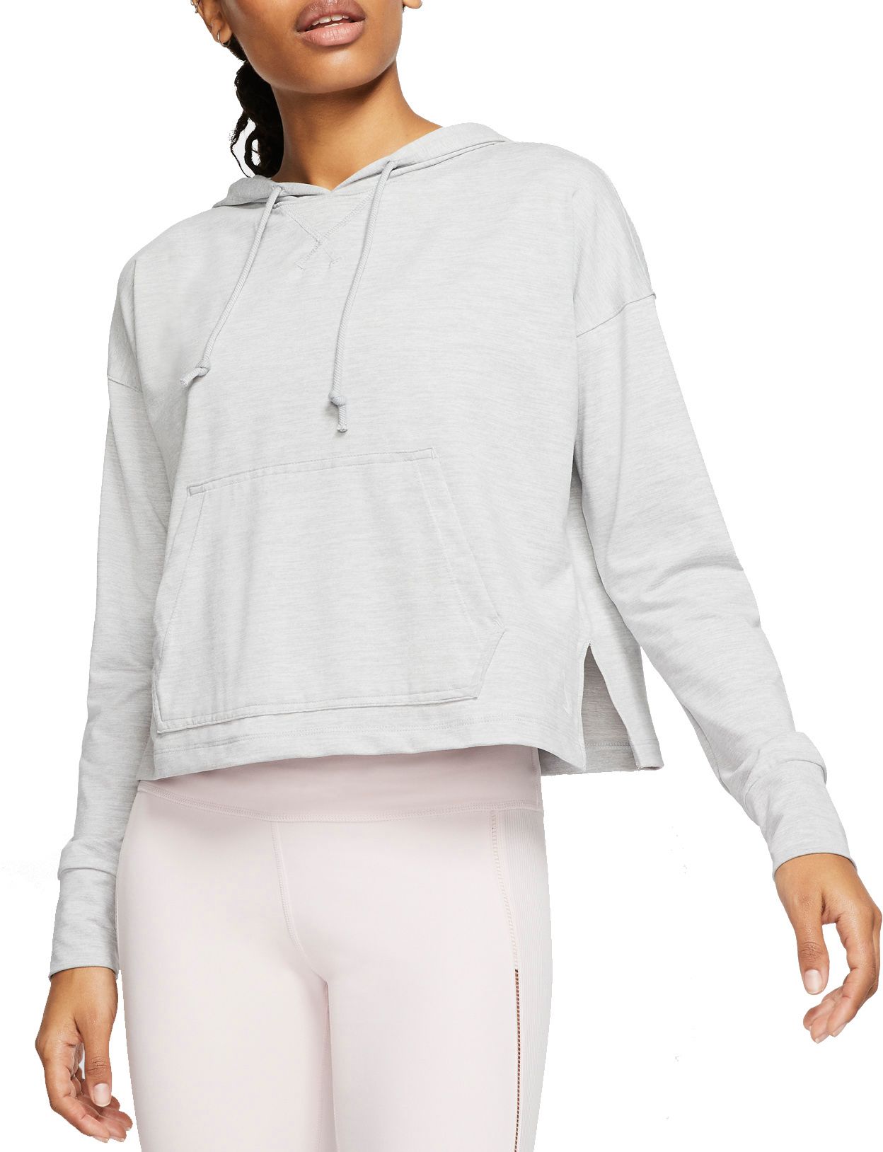 nike women's cropped luxe yoga training hoodie