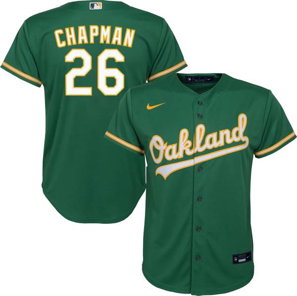 Nike Youth Replica Oakland Athletics Matt Chapman #26 Cool Base Green Jersey