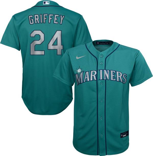 Nike Youth Replica Seattle Mariners Ken Griffey Jr. #24 Cool Base Green  Jersey