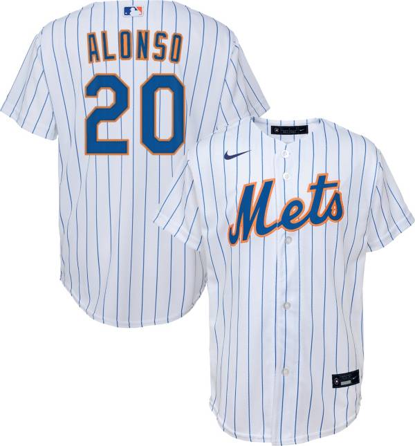 Nike Youth Replica New York Mets Pete Alonso #20 Cool Base White Jersey