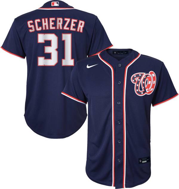 Nike Youth Replica Washington Nationals Max Scherzer #31 Cool Base Navy Jersey product image