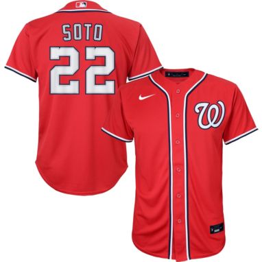 sorry, Nike Youth Replica Washington Nationals Juan Soto #22 Cool Base Red Jersey is currently out of stock