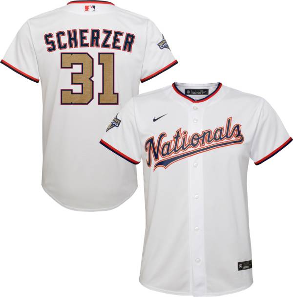 Nike Youth Replica Washington Nationals Max Scherzer 31 Championship Gold Cool Base Jersey Dick S Sporting Goods