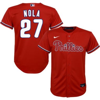 sorry, Nike Youth Replica Philadelphia Phillies Aaron Nola #27 Cool Base Red Jersey is currently out of stock