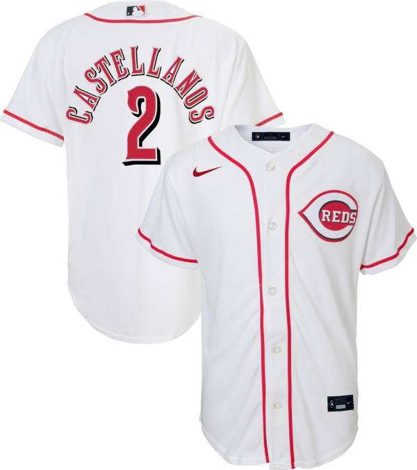 Nike Youth Replica Cincinnati Reds Nick Castellanos #2 Cool Base White Jersey