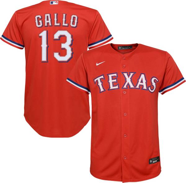 Nike Youth Replica Texas Rangers Joey Gallo #13 Cool Base Red Jersey