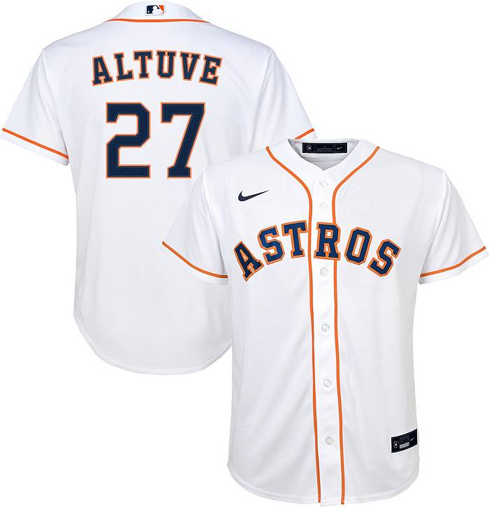 Nike Men's Replica Houston Astros Jose Altuve #27 Cool Base White Jersey