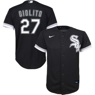 sorry, Nike Youth Replica Chicago White Sox Lucas Giolito #27 Cool Base Black Jersey is currently out of stock