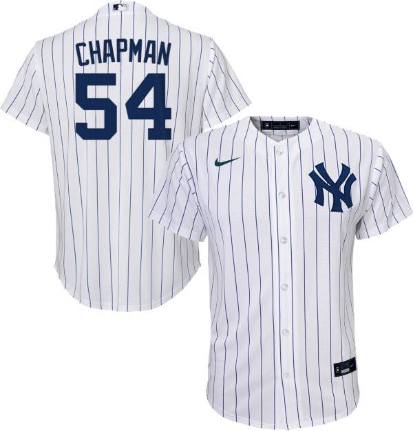 Nike Youth Replica New York Yankees Aroldis Chapman #54 Cool Base White Jersey
