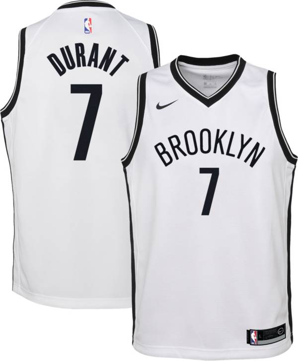 Nike Youth Brooklyn Nets Kevin Durant 7 White Dri Fit Swingman Jersey Dick S Sporting Goods