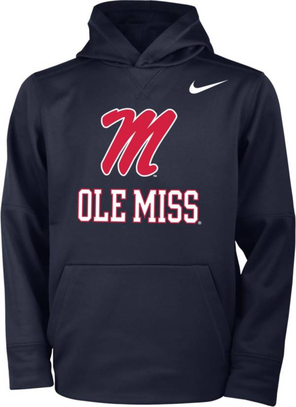 Nike Youth Ole Miss Rebels Blue Therma Pullover Hoodie
