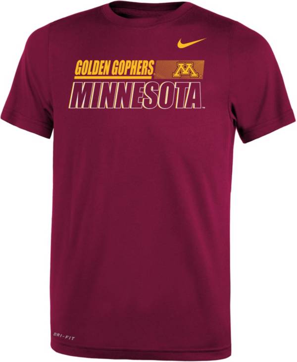 Nike Youth Minnesota Golden Gophers Maroon Dri-FIT Legend Performance T ...