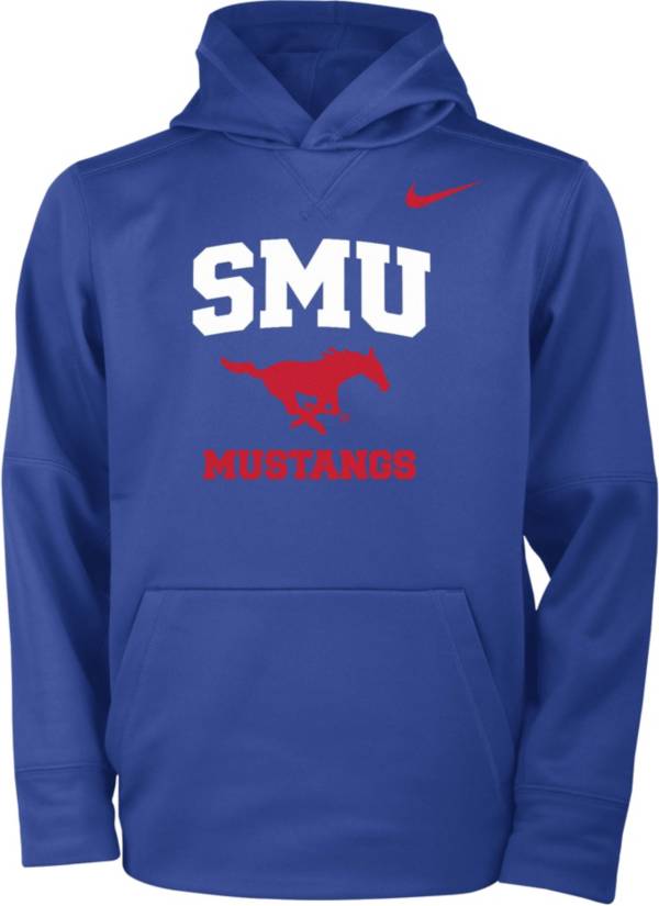 Nike Youth Southern Methodist Mustangs Blue Therma Pullover Hoodie