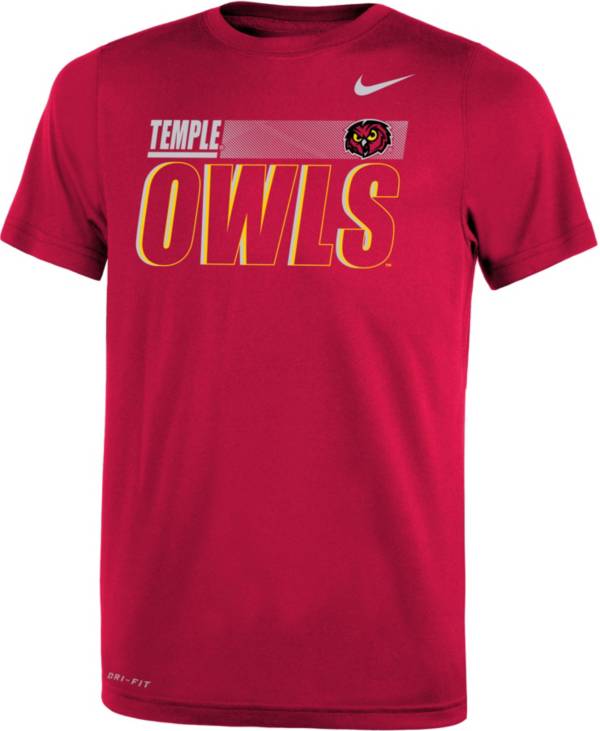 Nike Youth Temple Owls Cherry Dri-FIT Legend Performance T-Shirt