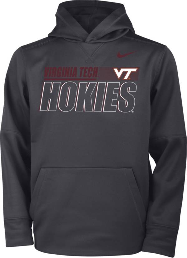 Nike Youth Virginia Tech Hokies Grey Therma Pullover Hoodie