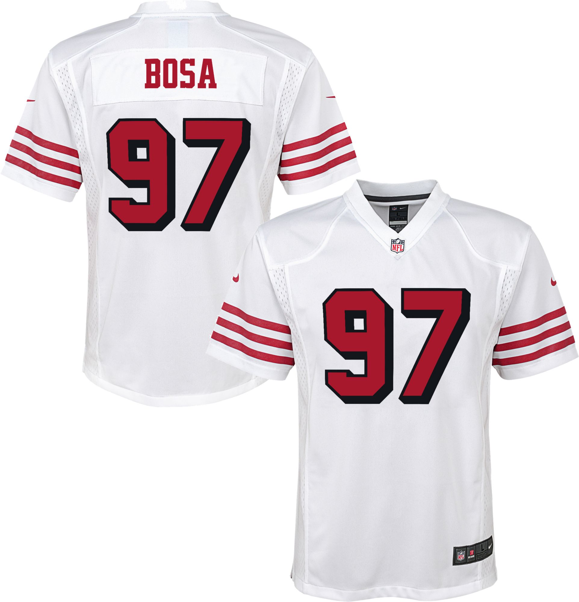 nick bosa white 49ers jersey