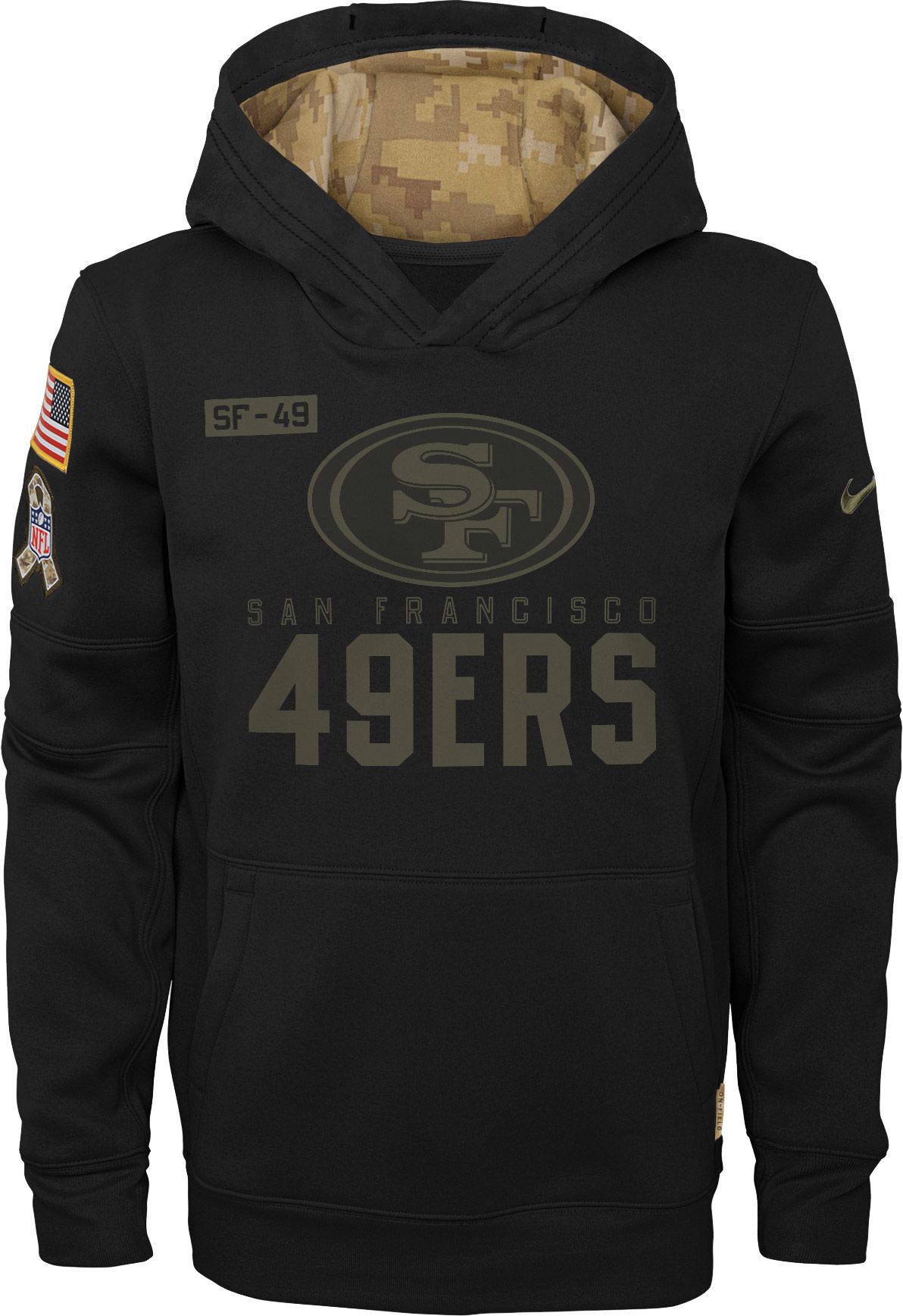 Details about   Men's San Francisco 49ers Sweatshirt Salute to Service Sideline Therma Hoodie 