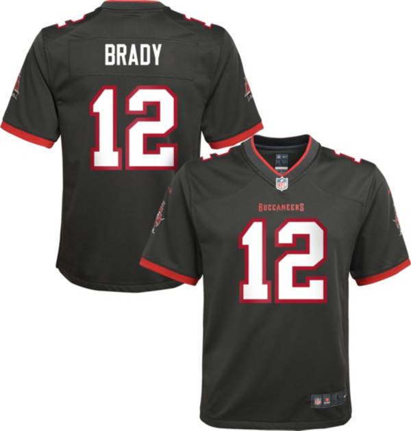 Nike Youth Tampa Bay Buccaneers Tom Brady #12 Pewter Game Jersey | Dick's Sporting Goods