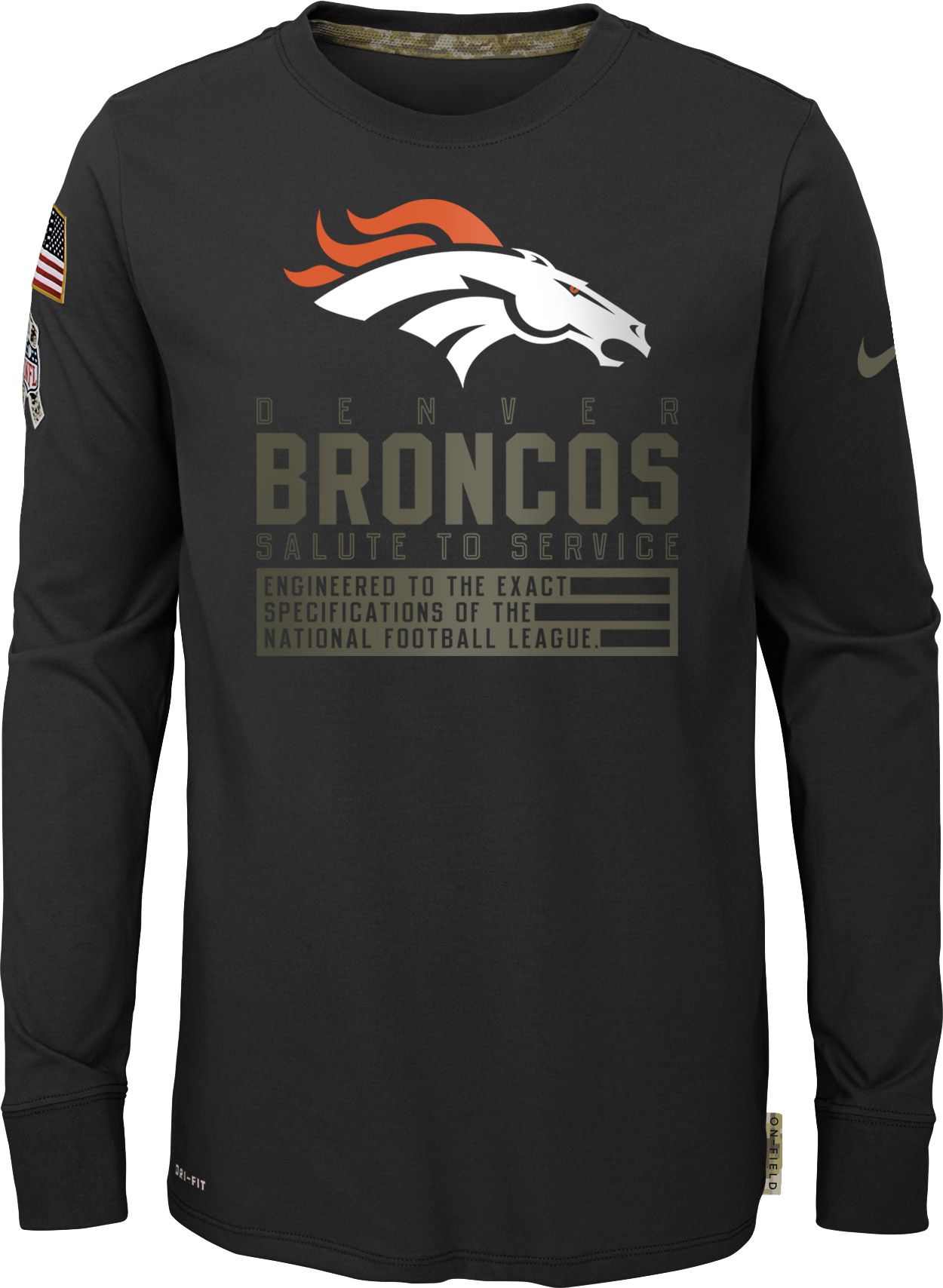 denver broncos youth long sleeve shirt