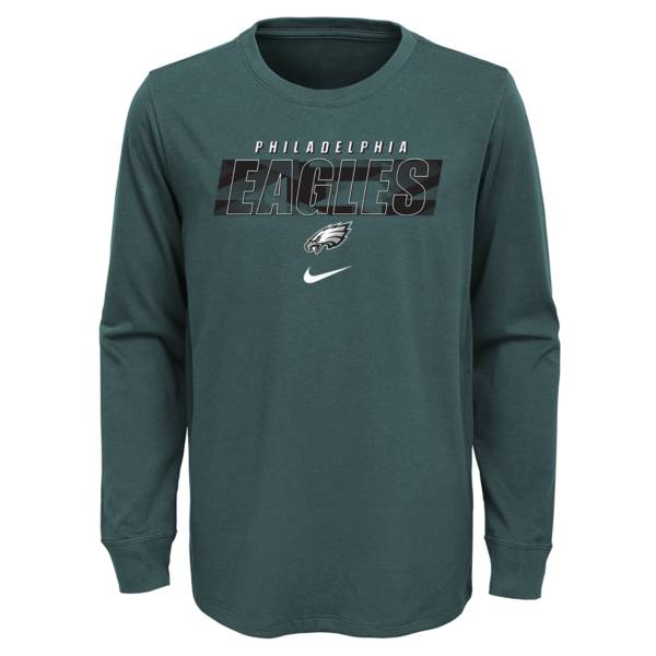 Nike Youth Philadelphia Eagles Sport Teal Cotton Long Sleeve T-Shirt