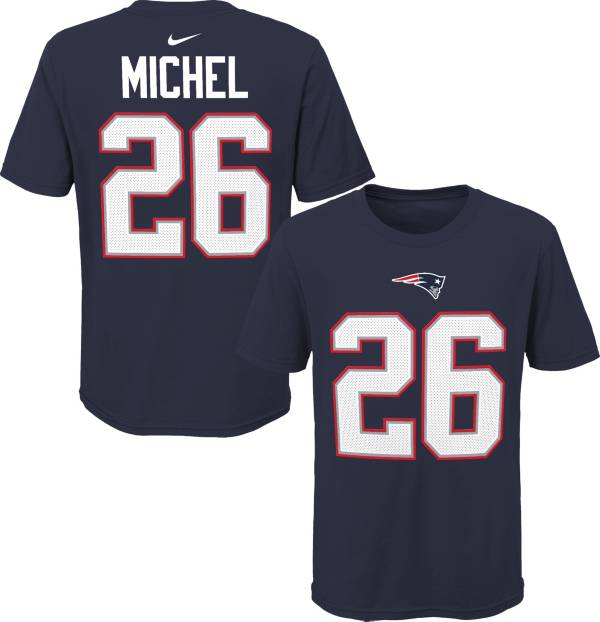 NFL Team Apparel Youth New England Patriots Sony Michel #85 Navy Player T-Shirt