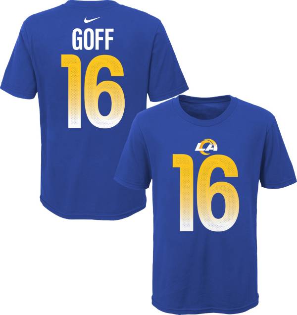 NFL Team Apparel Youth Los Angeles Rams Jared Goff #85 Royal Player T-Shirt