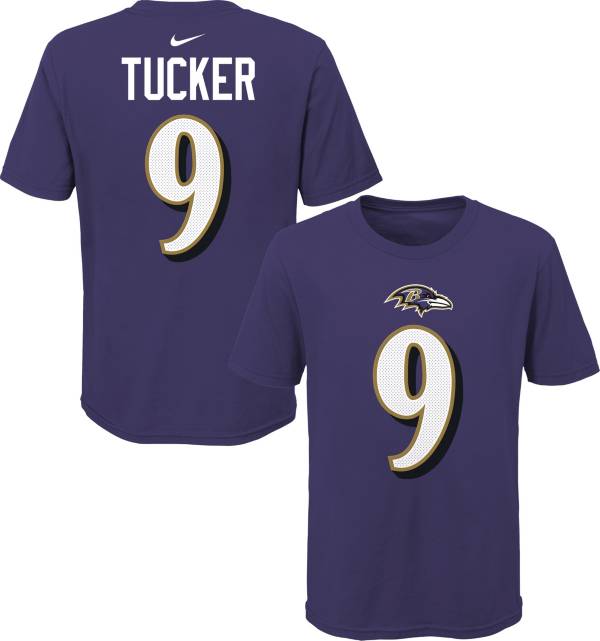 NFL Team Apparel Youth Baltimore Ravens Justin Tucker #85 Purple Player T-Shirt