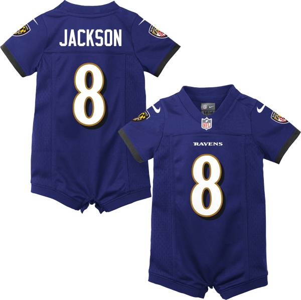 Nike Infant Baltimore Ravens Lamar Jackson #8 Romper Jersey product image
