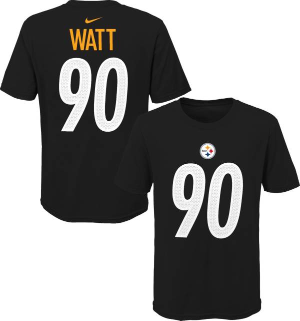 NFL Team Apparel Youth Pittsburgh Steelers T.J. Watt #90 Black Player T- Shirt