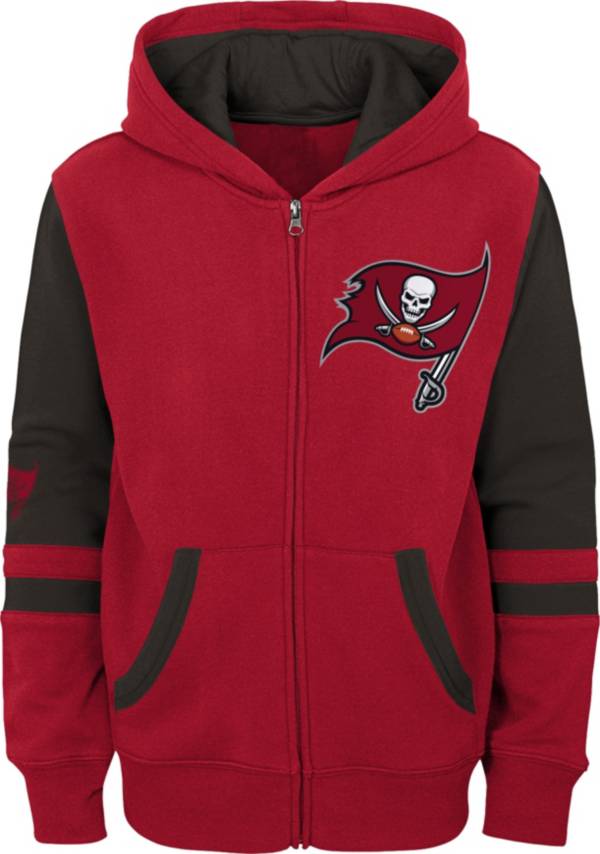 NFL Team Apparel Youth Tampa Bay Buccaneers Color Block Full-Zip Hoodie