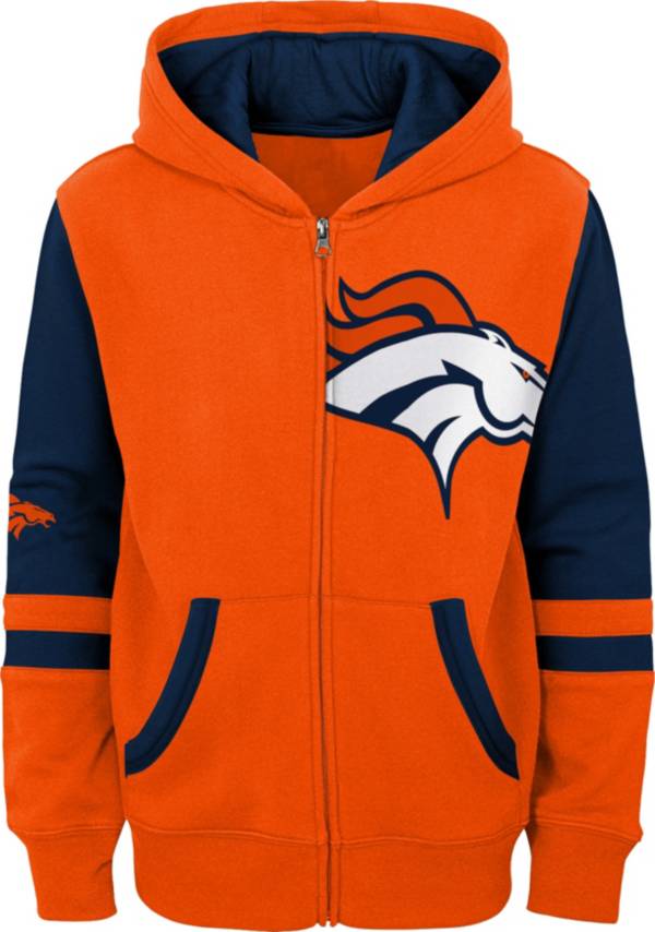 NFL Team Apparel Youth Denver Broncos Color Block FullZip