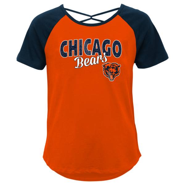 Outerstuff Youth Girls' Chicago Bears Black Criss-Cross Back T-Shirt