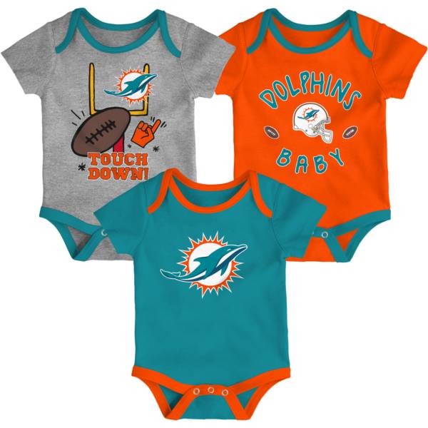 NFL Team Apparel Infant Miami Dolphins 3-Piece Creeper Set