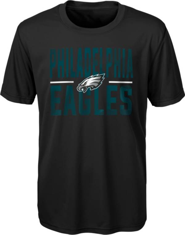 NFL Team Apparel Youth Philadelphia Eagles Grand Central Black T-Shirt