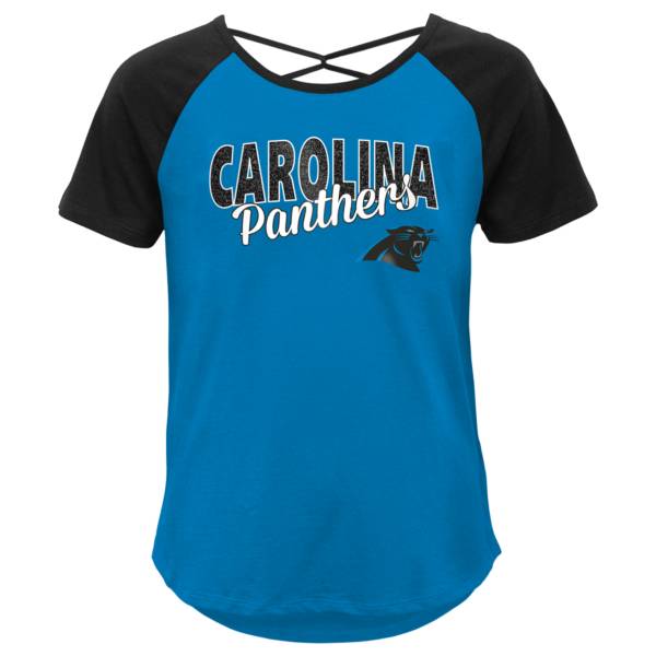 Outerstuff Youth Girls' Carolina Panthers Blue Criss-Cross Back T-Shirt