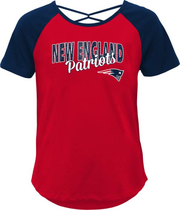 Outerstuff Youth Girls' New England Patriots Red Criss-Cross Back T-Shirt