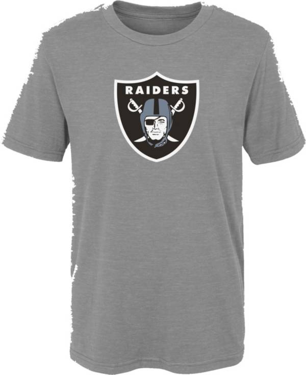 NFL Team Apparel Youth Las Vegas Raiders Grey Team Logo T-Shirt