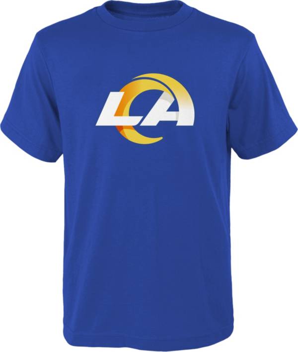 NFL Team Apparel Youth Los Angeles Rams Blue Team Logo T-Shirt