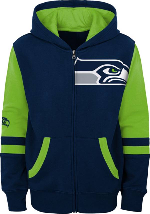 Nfl Team Apparel Youth Seattle Seahawks Color Block Full Zip Hoodie Dick S Sporting Goods