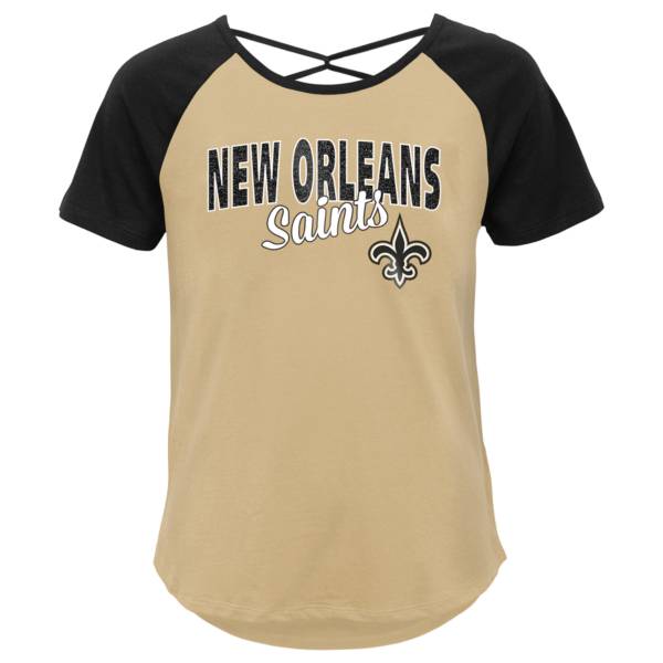 Outerstuff Youth Girls' New Orleans Saints Gold Criss-Cross Back T-Shirt product image