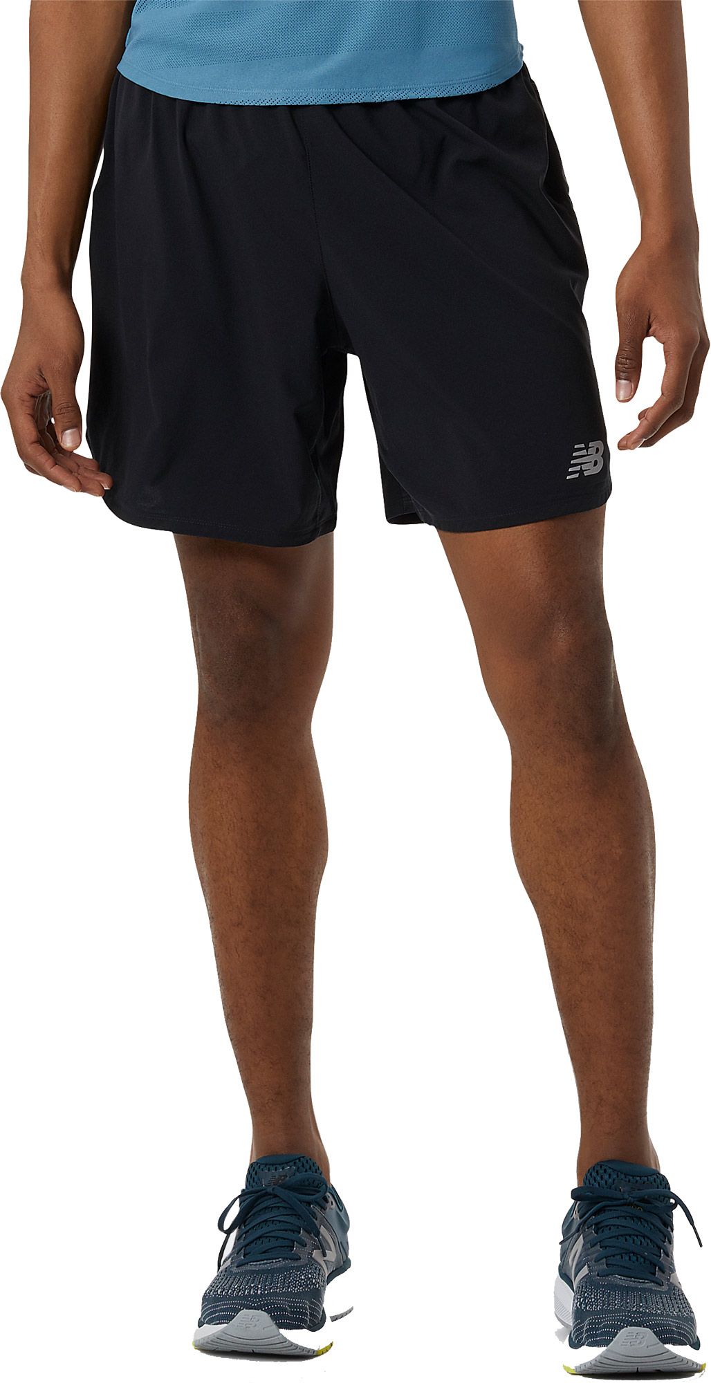new balance men's 7 running shorts black