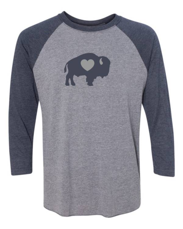 BuffaLove Men's Raglan Grey Three-Quarter Sleeve Shirt