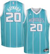 Jordan Youth Charlotte Hornets Gordon Hayward #20 Teal Dri-Fit Swingman Jersey, Boys', Large, Blue