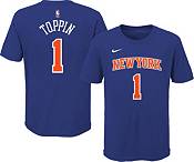 Nike Men's 2022-23 City Edition New York Knicks Obi Toppin #1 Black Cotton T-Shirt