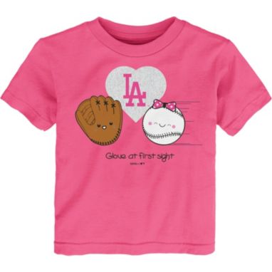 sorry, Gen2 Youth Toddler Girl's Los Angeles Dodgers Pink ‘Glove at First Sight' T-Shirt is currently out of stock