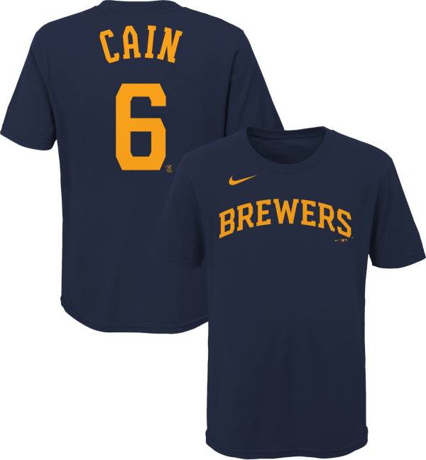 Nike Youth Milwaukee Brewers Lorenzo Cain #6 Navy T-Shirt product image